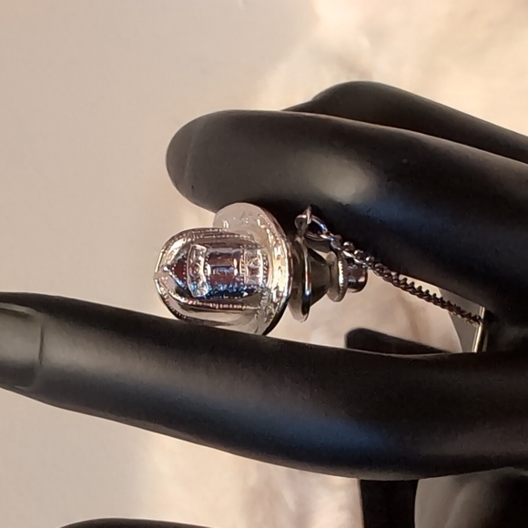 Silver Toned Firefighters Hat Tie Pin - Picture 3 of 12